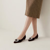 Westory2026年春季平跟尖头天鹅绒配心形仿钻扣套包舒适百搭通勤浅口单鞋W26AE50021 商品缩略图3