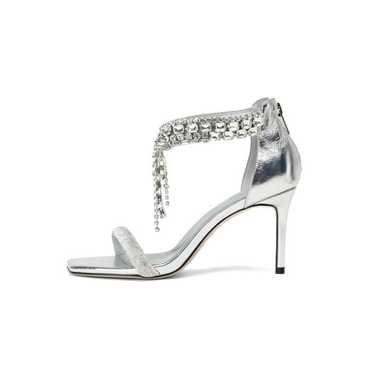 Westory2026年夏季一字带高跟爆闪流苏组合钻链凉鞋晚宴鞋W26BG62781 商品图6