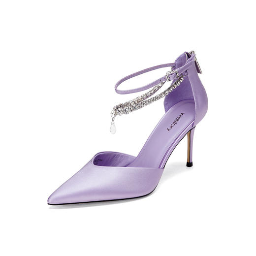 Westory2026年春季真丝牛皮尖头高跟空鞋晚宴鞋中空单鞋W26AH50121 商品图11