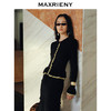 MAXRIENY浪漫复古感花边针织毛衫黑白撞色修身显瘦上衣女24冬新款(货号:MS85SW526) 商品缩略图2