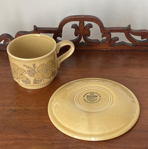 英国 Biltons loral 芥末黄杯碟2pcs 商品图4