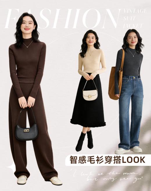 臣禾	【智感毛衫-半高领】岛精18针100%羊毛套头针织衫	JZ254090575 商品图0