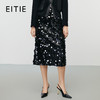 EITIE爱特爱精致高腰包臀直筒亮片黑色半身裙冬季新款8006704 商品缩略图0