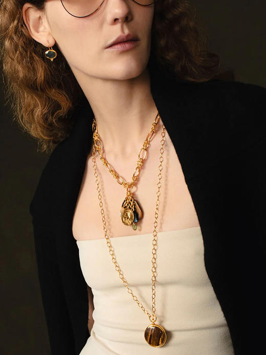 订购6周到｜Chan Luu-FORTUNA-虎眼石 拉长石 烟晶 橄榄石 淡水珍珠 吊坠 项链［美国设计师］ 商品图1