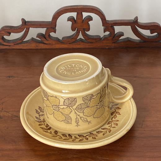 英国 Biltons loral 芥末黄杯碟2pcs 商品图2