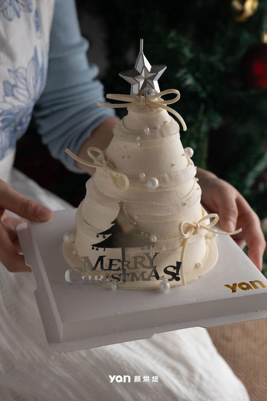 圣诞-白色圣诞树蛋糕 商品图1