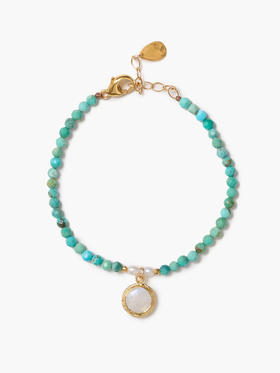 订购6周到｜Chan Luu-COIN-硬币 绿松石 月光石 淡水珍珠 手链［美国设计师］