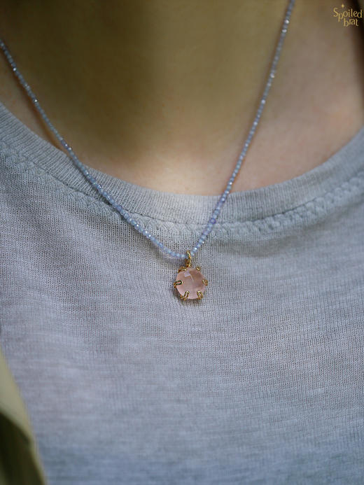 SpoiledBrat Jewelry彩色宝石吊坠系列 |  粉晶 /紫水晶/绿松石项链 商品图1