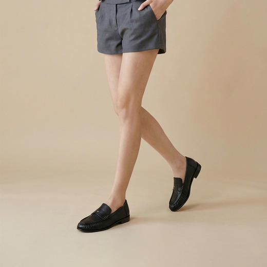 Westory2026年春季超软牛皮老钱风低跟极简四季乐福鞋休闲百搭深口单鞋W26AM50171 商品图5