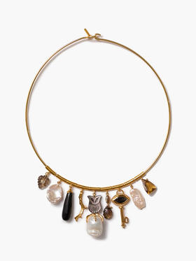 订购6周到｜Chan Luu-NOCTURNE-珍珠母贝 紫苏辉石 烟晶 威士忌石英 淡水珍珠 项圈［美国设计师］