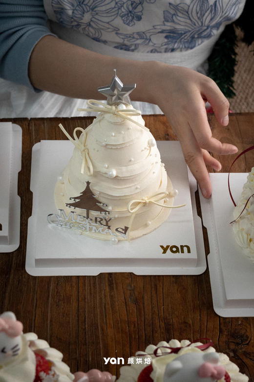 圣诞-白色圣诞树蛋糕 商品图2