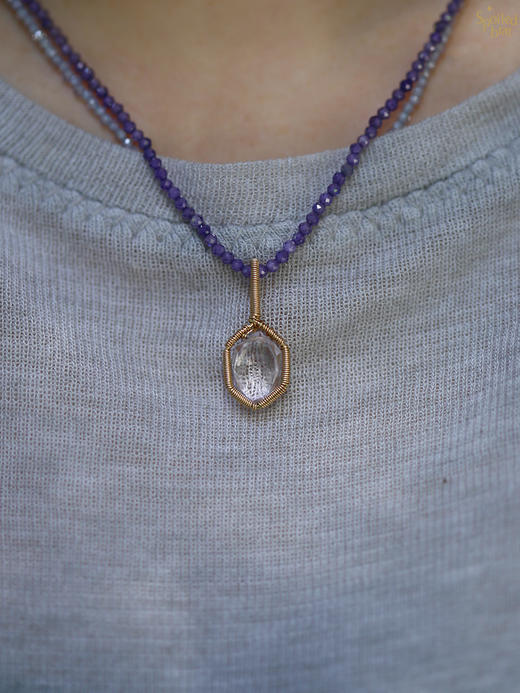 SpoiledBrat Jewelry彩色宝石吊坠系列 |  粉晶 /紫水晶/绿松石项链 商品图3