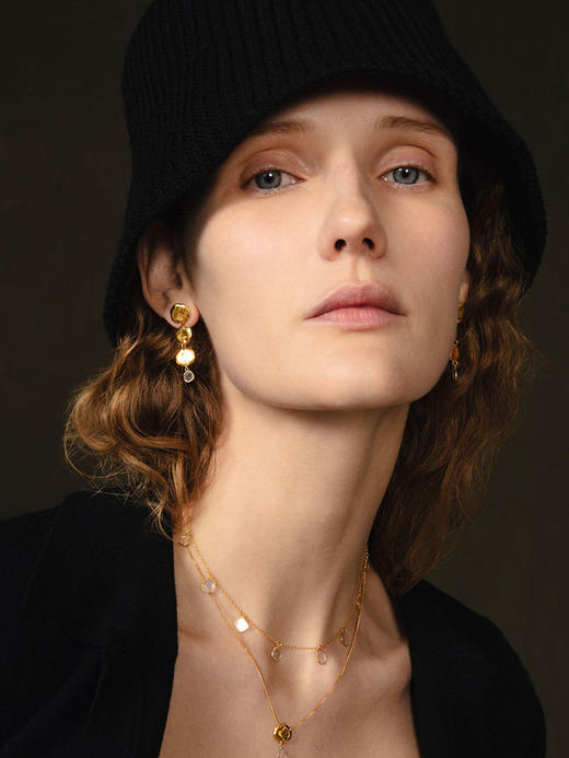 订购6周到｜Chan Luu-MIRAGE-金币 莫桑石 锤纹 耳环［美国设计师］ 商品图0