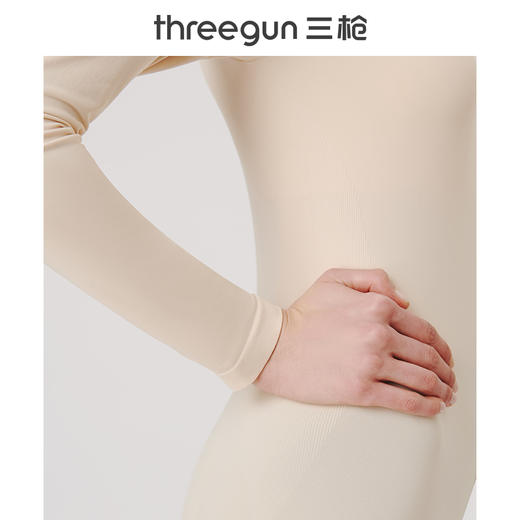 Threegun三枪 圆领女士美体修身长袖上衣打底衫-23330A921 商品图9