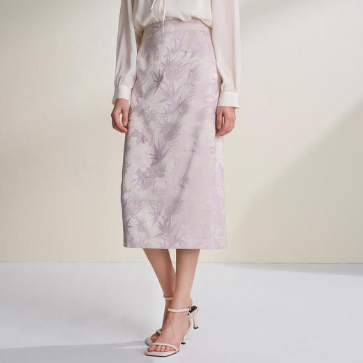 EITIE爱特爱提花新中式国风时尚印花2026年春季新款半裙A2606105 商品图3