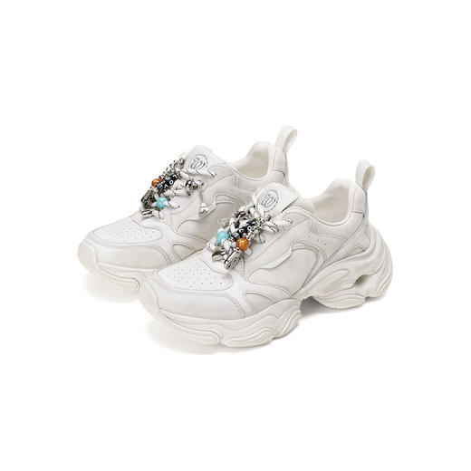 Westory2026年春季水染软牛皮做旧擦脏工艺休闲运动鞋W26AM50011 商品图0