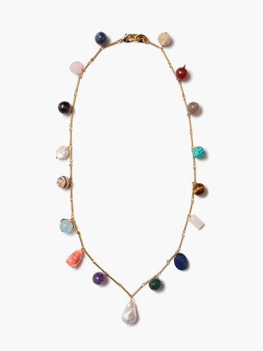 订购6周到｜Chan Luu-TRESOR STATION-海蓝宝石 绿松石 紫水晶 红玉髓 烟晶 狮爪贝珍珠 淡水珍珠 项链［美国设计师］ 商品图0