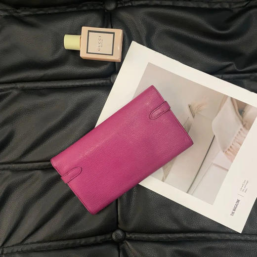爱马仕 Kelly 山羊皮 葵紫色 钱包 A刻 商品图1