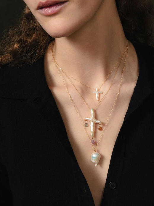 订购6周到｜Chan Luu-14K-十字架 淡水珍珠 项链［美国设计师］ 商品图1