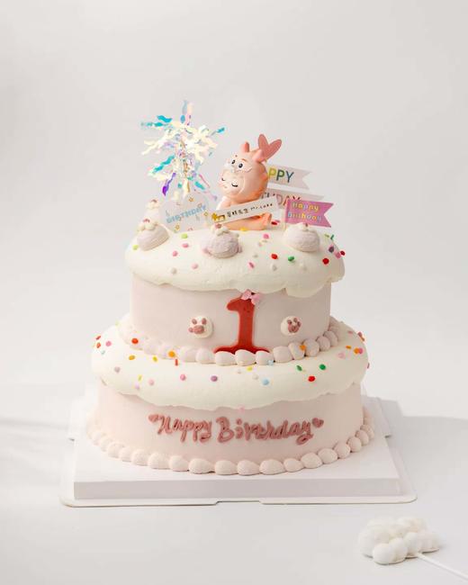 双层粉色龙宝宝蛋糕 商品图0