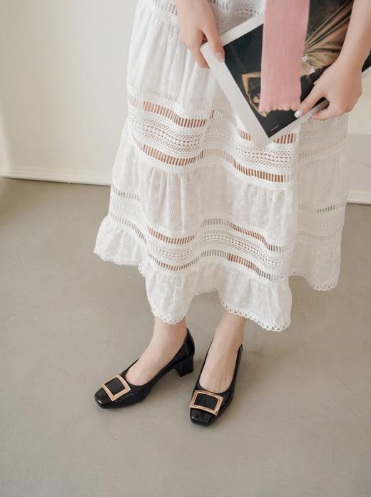 西村名物2025年秋季新款舒适低跟优雅方扣精致浅口单鞋U25CE30131 商品图1