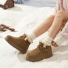 西村名物2025年冬季新款舒适圆通厚底防滑毛绒内里保暖毛毛鞋雪地靴T25DS40151 商品缩略图5