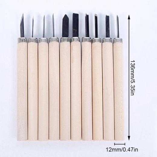 【10把】专业木雕凿刀手工工具套装 用于基础细雕、木工雕刻 商品图3