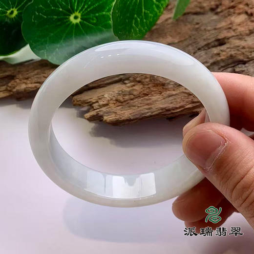 派瑞翡翠 翡翠手镯 糯种 白色 商品图3