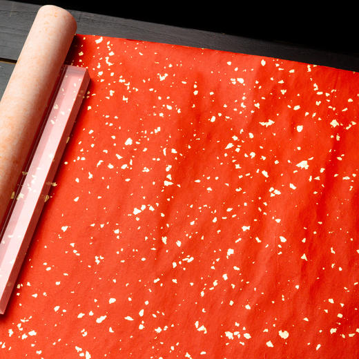 70年代朱磦色洒金蜡笺（一卷7张） 商品图3