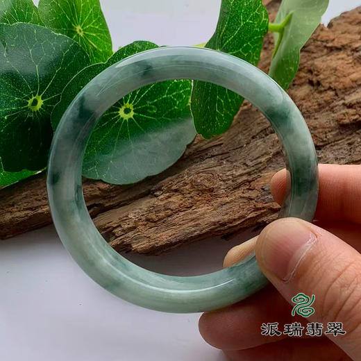 派瑞翡翠 翡翠手镯 糯种 飘花 商品图3