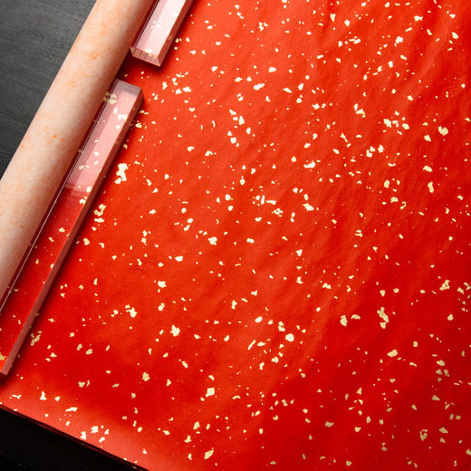 70年代朱磦色洒金蜡笺（一卷7张） 商品图8