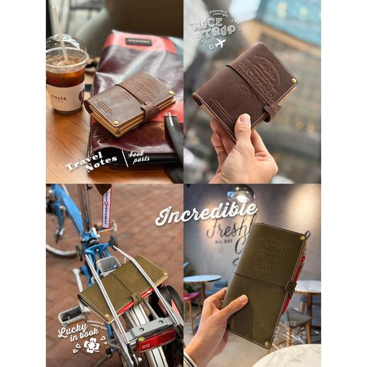 本子事多 真皮TN改造款旅行护照夹手账本 植鞣牛皮日记手帐笔记本 商品图3