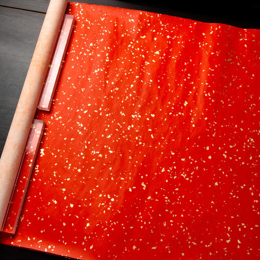 70年代朱磦色洒金蜡笺（一卷7张） 商品图10