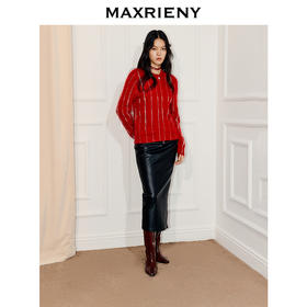 MAXRIENY精致浪漫感烫钻钉珠点缀外套温柔风女高级气质感秋冬款(货号:MF86JA752)