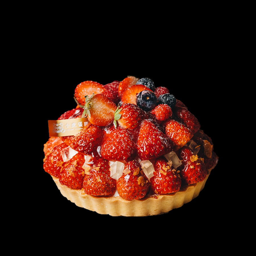 冬日草莓海盐奶盖派