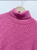 【韩系毛衣】高领可翻领～玫粉色系针织保暖毛衣-喜出 商品缩略图2