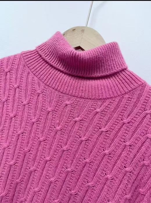 【韩系毛衣】高领可翻领～玫粉色系针织保暖毛衣-喜出 商品图2