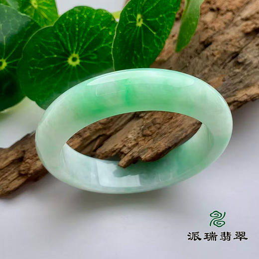 派瑞翡翠 翡翠手镯 糯种 绿色 商品图0