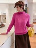 【韩系毛衣】高领可翻领～玫粉色系针织保暖毛衣-喜出 商品缩略图0