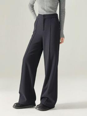 12.12【清仓】（拉链 坏了）79018羊毛醋酸烟灰直筒裤-喜出