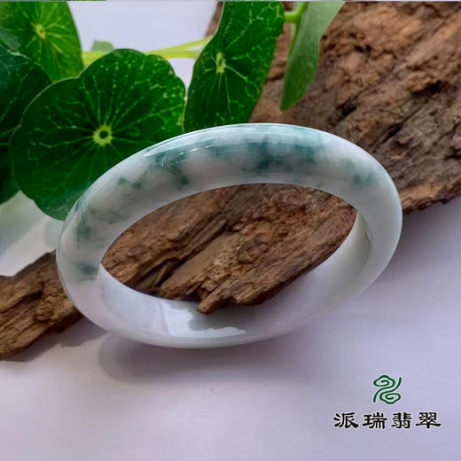 派瑞翡翠 翡翠手镯 糯种 飘花 商品图0