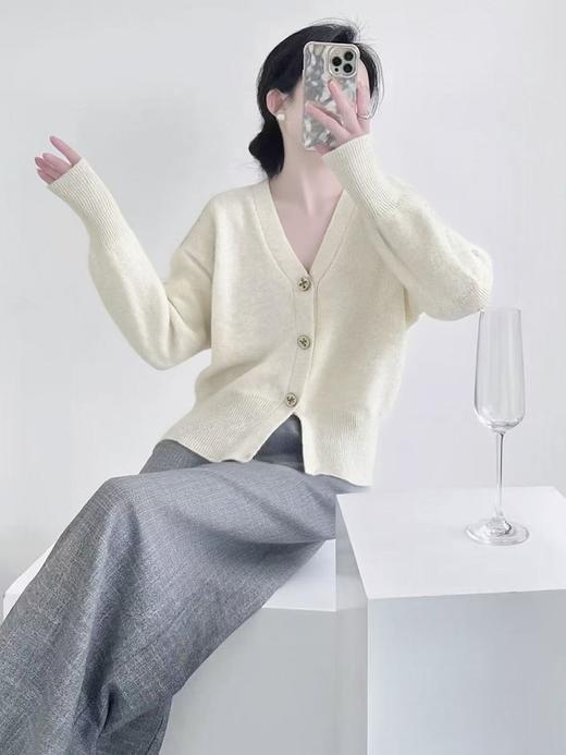 清了！清！不支持退货【自营】【韩系毛衣】星空宽螺纹～宽螺纹开衫气质开叉下摆毛衣-喜出 商品图1