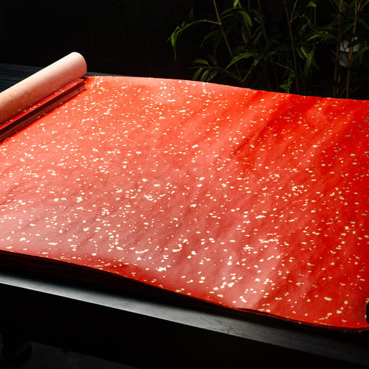 70年代朱磦色洒金蜡笺（一卷7张） 商品图7