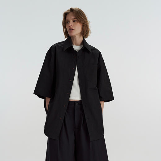 OkeeMood 24SS 宽松廓形短袖衬衫 商品图3