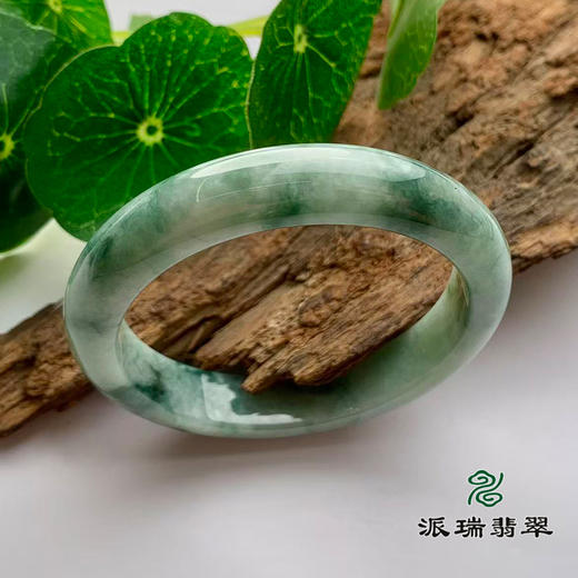 派瑞翡翠 翡翠手镯 糯种 飘花 商品图0