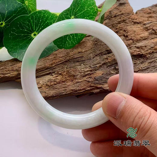 派瑞翡翠 翡翠手镯 糯种 春彩 商品图3