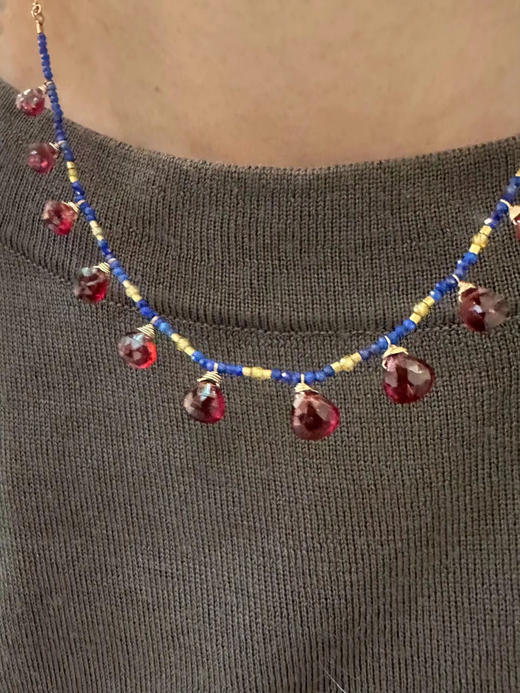 SpoiledBrat Jewelry石榴石青金石和橄榄石项链 商品图5