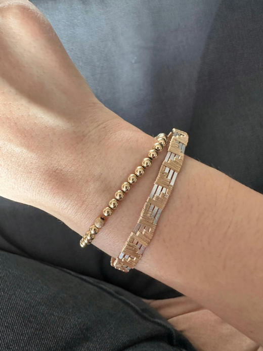 spoiledbrat jewelry编织金银配手镯 商品图3