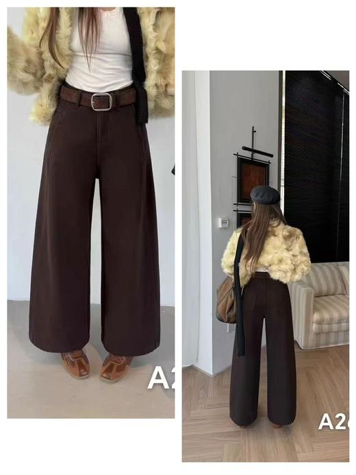 女王节抢购价-不支持退【自营】🔥🔥🔥【爆款牛仔】加厚密密绒～裤型超好！！A260/A262品质款阔腿直筒裤-喜出 商品图6