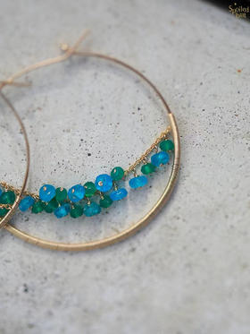 SpoiledBrat Jewelry 绿玉髓磷灰石大耳圈